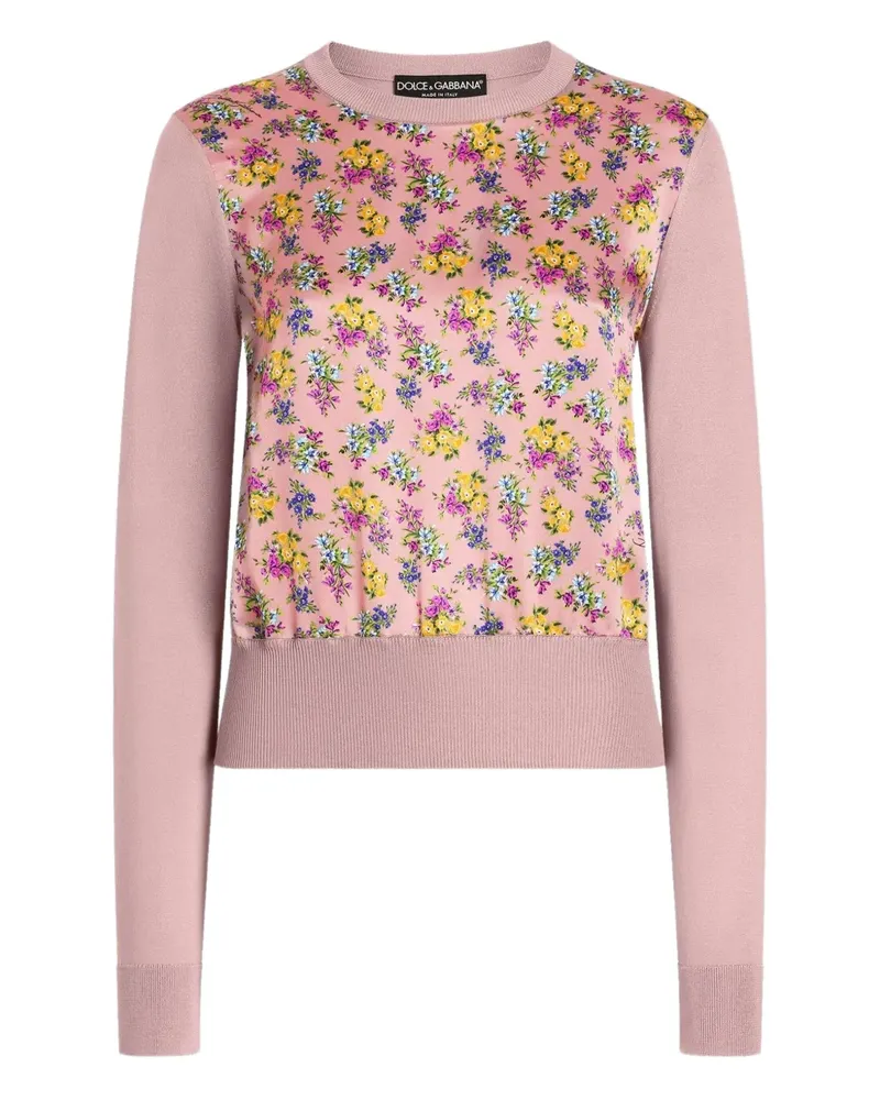 Dolce & Gabbana Pullover mit Blumen-Print - Rosa Rosa