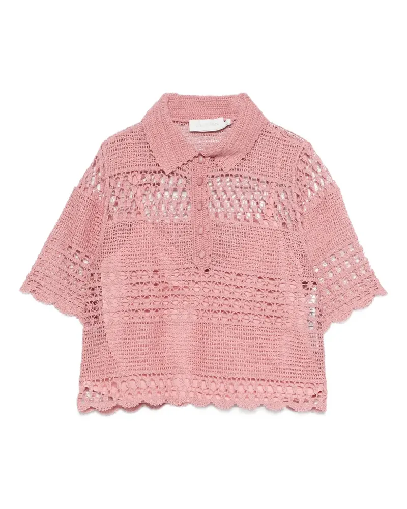 Zimmermann Gehäkeltes Wonderlust Sun Poloshirt - Rosa Rosa