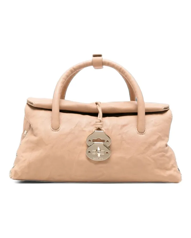 Zanellato S Dotta studded leather tote bag - Nude Nude