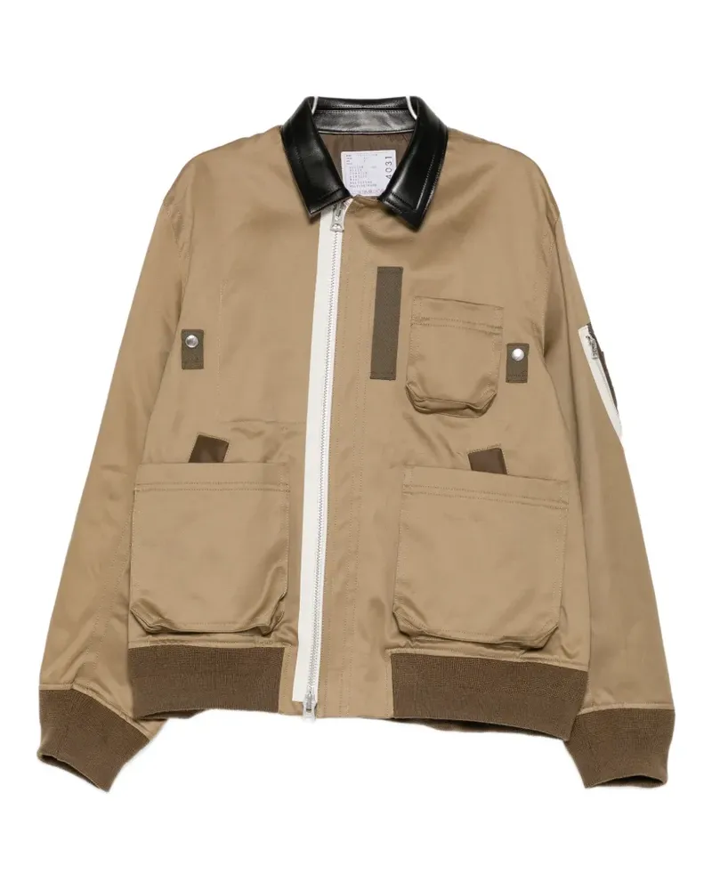 Sacai cotton chino blouson - Nude Nude