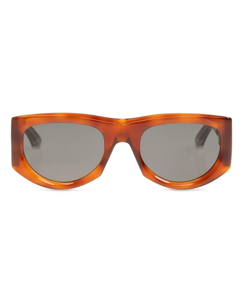 Gucci Sonnenbrille mit ovalem Gestell - Braun Braun
