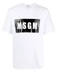 MSGM T-Shirt mit Logo-Print Weiß