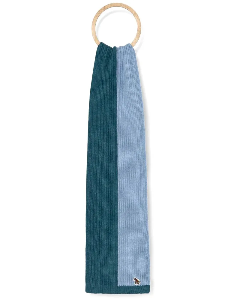 Paul Smith Schal mit Zebra-Motiv - Blau Blau