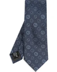 Giorgio Armani Seidenkrawatte aus Monogramm-Jacquard Blau