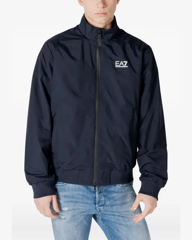 EA7 Bomberjacke mit Logo-Print - Blau Blau
