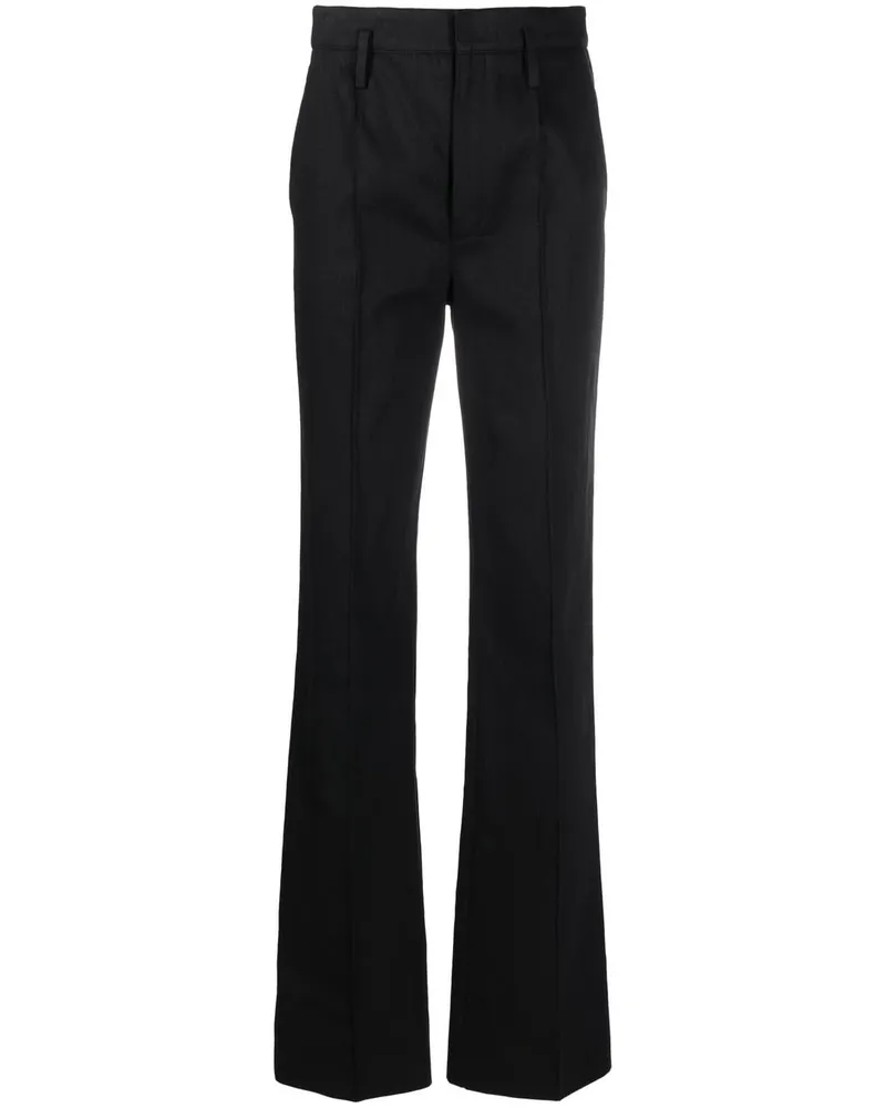 Saint Laurent Gerade Hose mit hohem Bund - Schwarz Schwarz