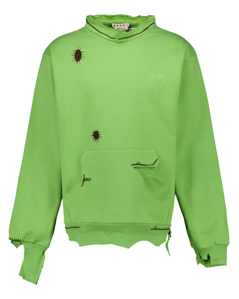 Marni Sweatshirt im Distressed-Look - Grün Grün