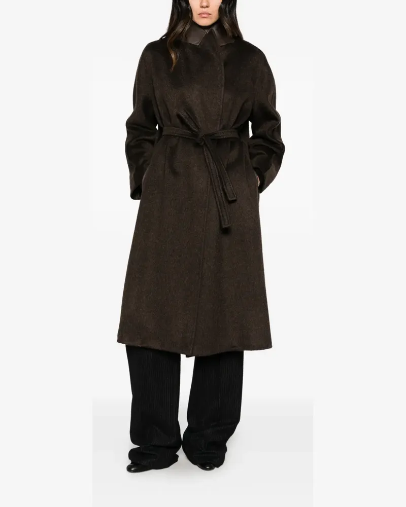 Max Mara Mantel mit Gürtel - Braun Braun