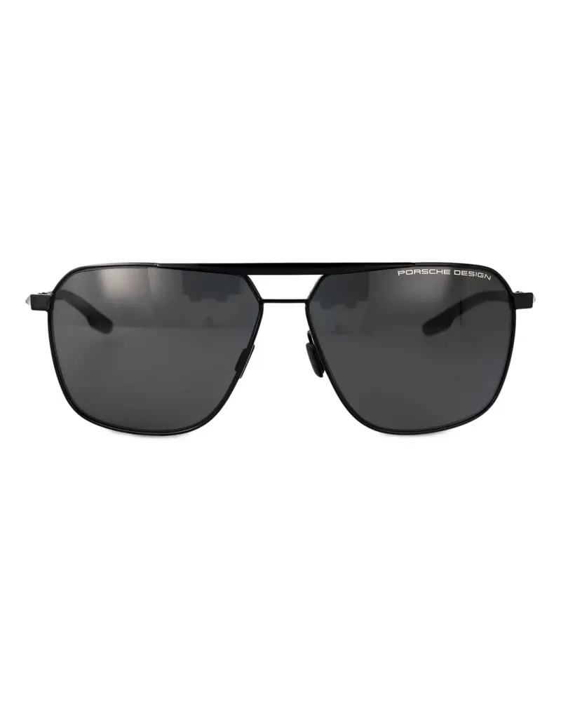 Porsche Design Sonnenbrille mit eckigem Gestell - Schwarz Schwarz