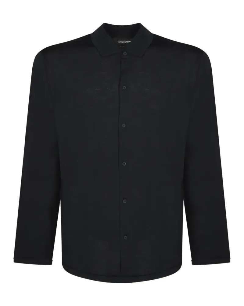 Emporio Armani Hemd mit Logo-Stickerei - Schwarz Schwarz