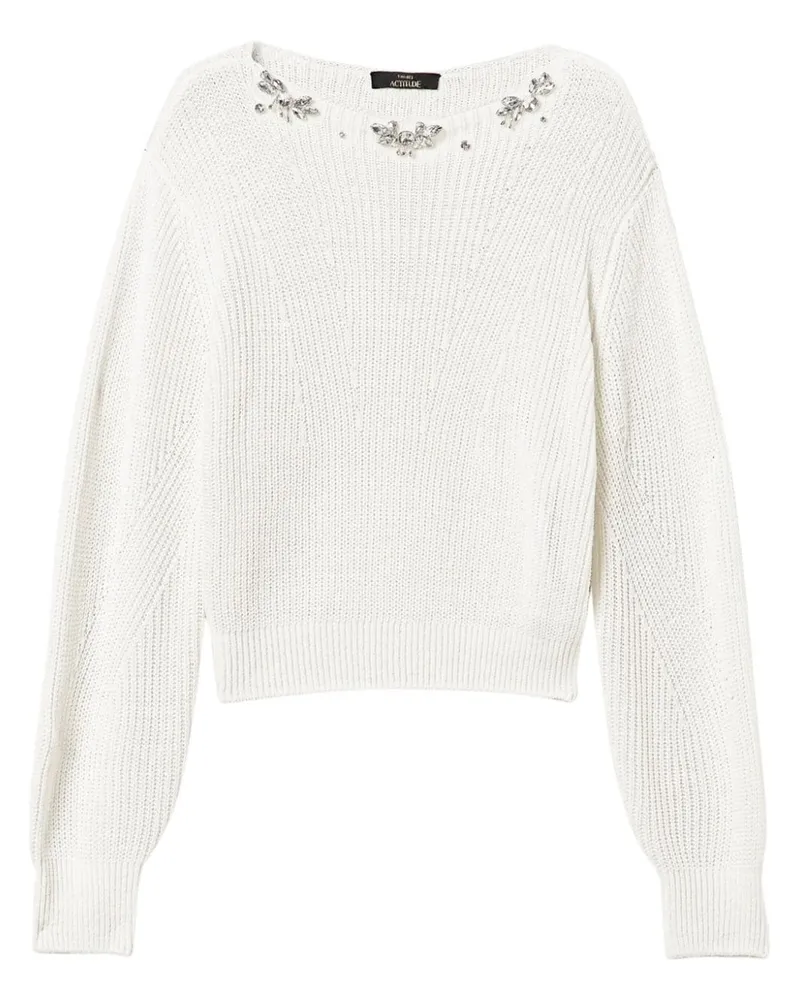 Twin-Set Verzierter Pullover - Weiß Weiß