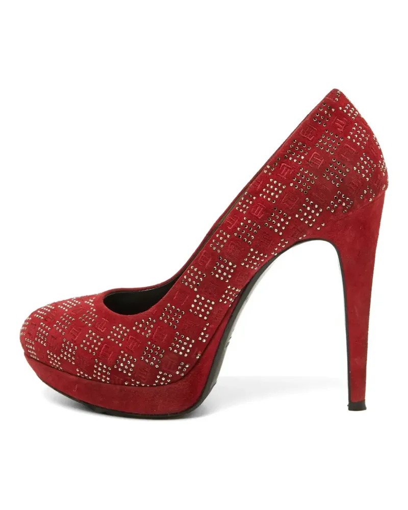 Loriblu crystal-embellished suede heeled pumps - Rot Rot