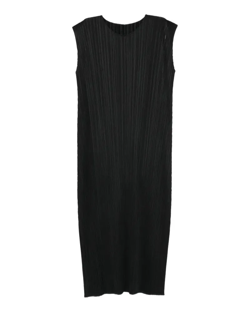 Issey Miyake Ärmelloses Kleid mit Falten - Schwarz Schwarz