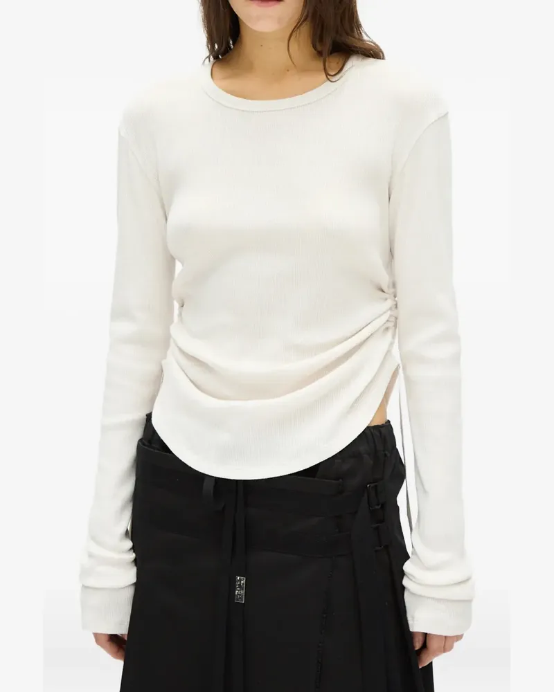 Ann Demeulemeester Dot Wrinkled Langarmshirt - Weiß Weiß