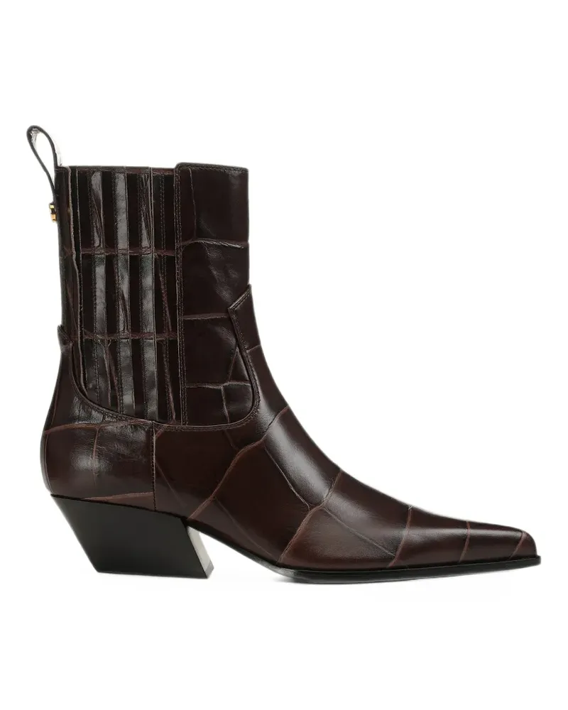 Sergio Rossi Purcell Stiefel mit Kroko-Effekt - Braun Braun