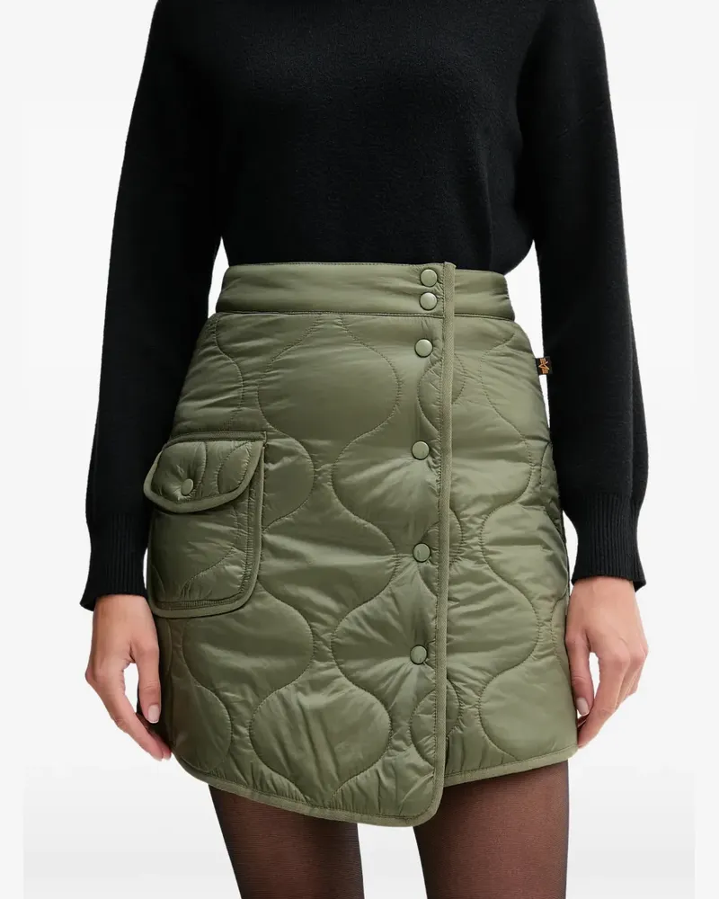 Alpha Industries ALS quilted flap-pocket mini skirt - Grün Grün