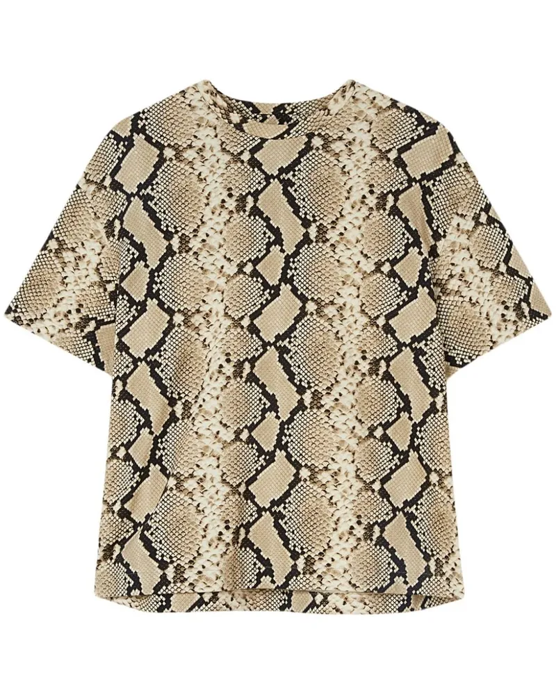 Jil Sander Hemd mit Schlangenleder-Print - Braun Braun