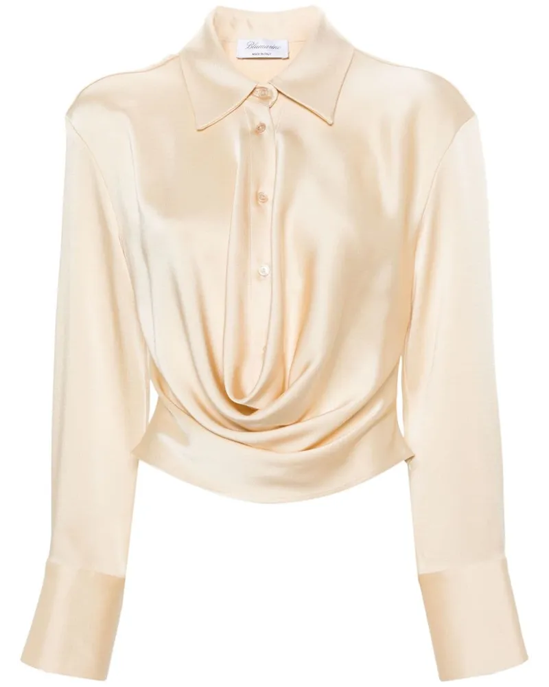 Blumarine Drapiertes Angora Satinhemd - Nude Nude