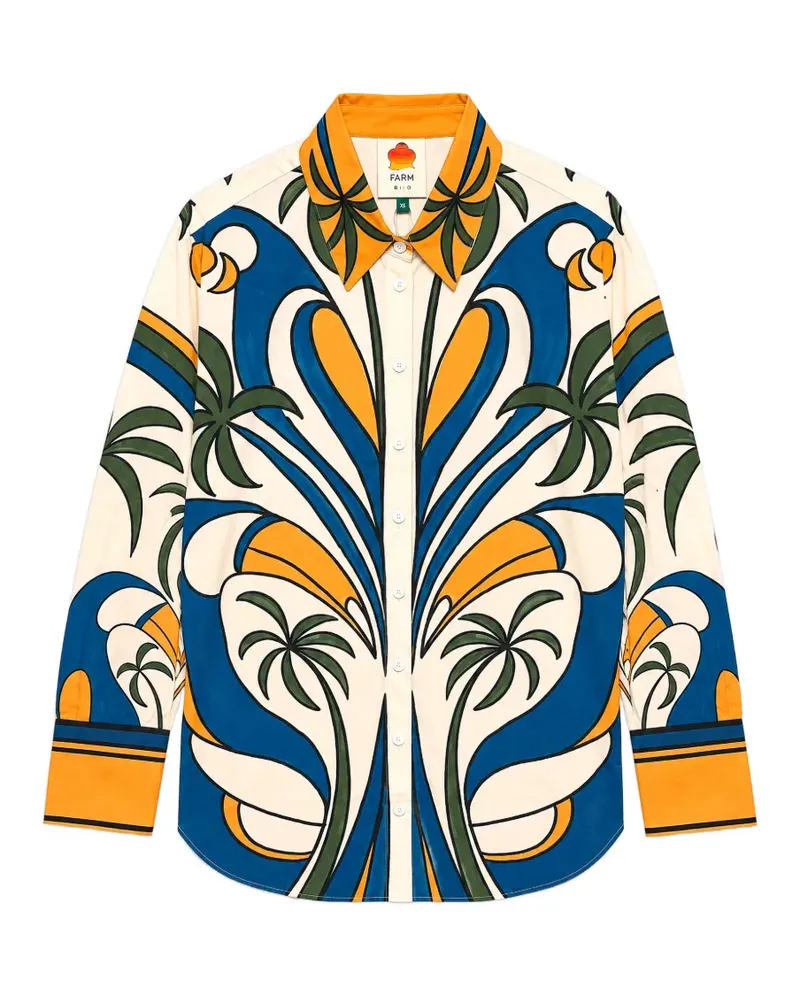 FARM Rio graphic-print button-up shirt - Nude Nude