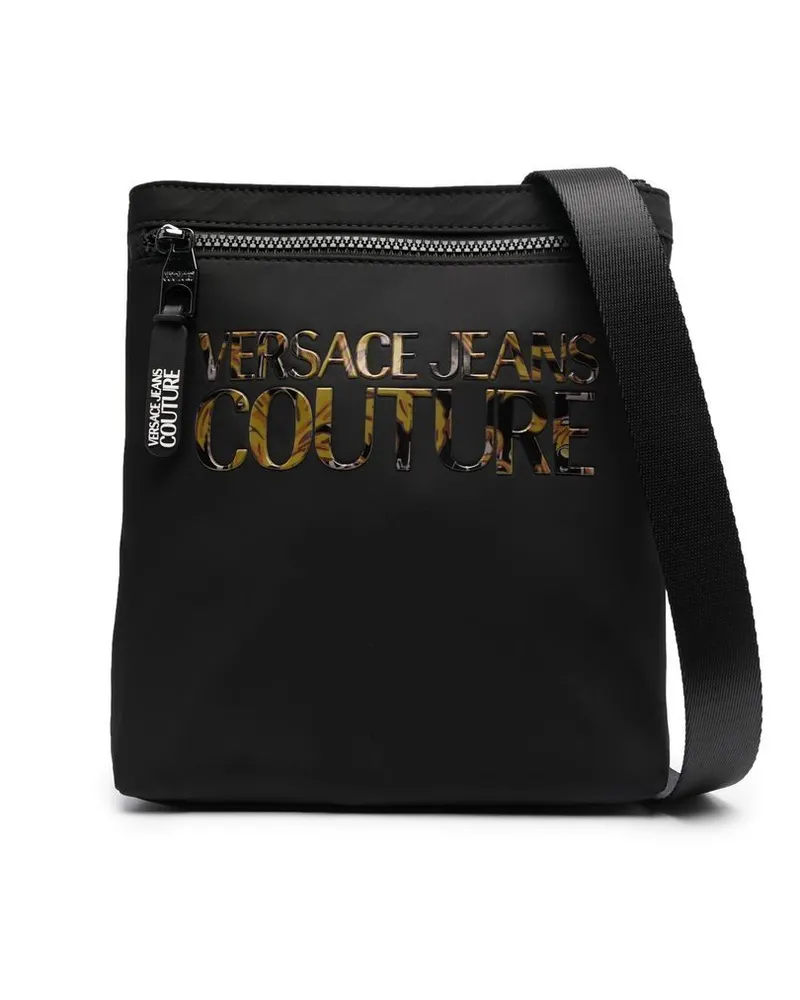 Versace Jeans Kuriertasche mit Logo-Applikation Schwarz