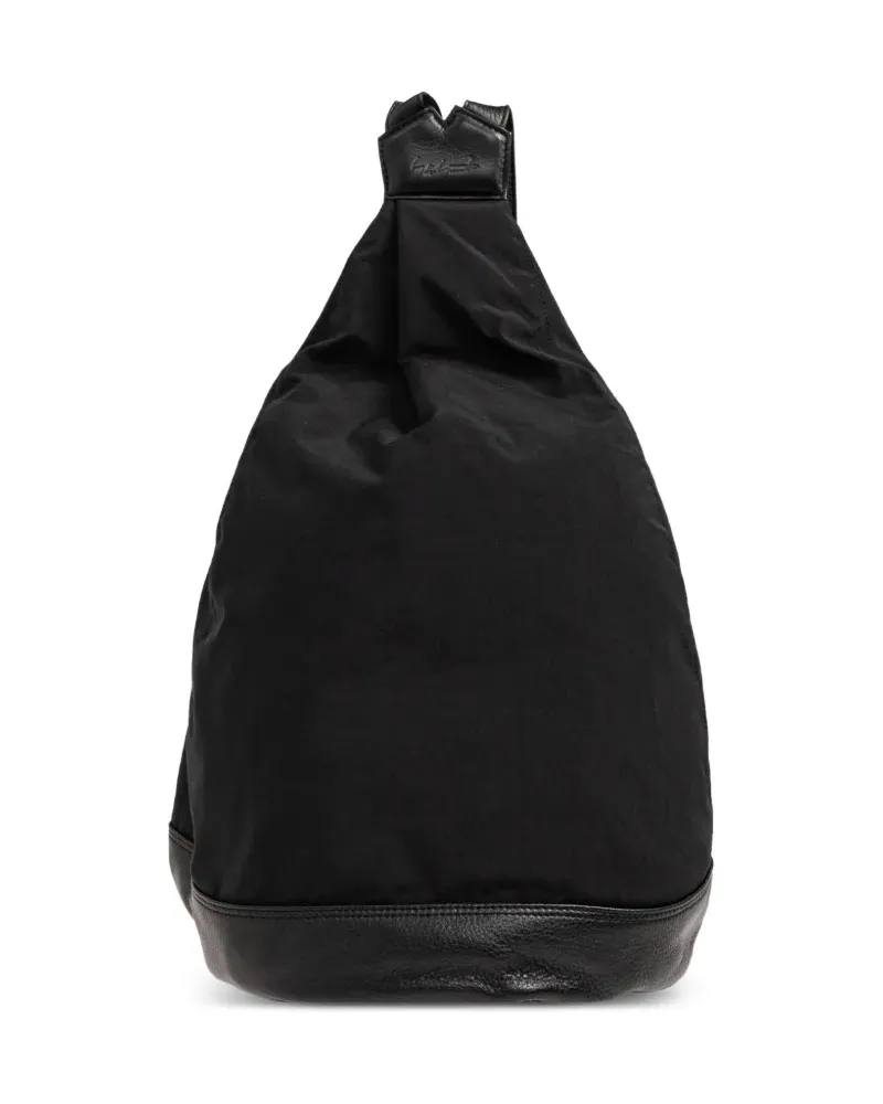 Yohji Yamamoto Rucksack mit Logo-Patch - Schwarz Schwarz