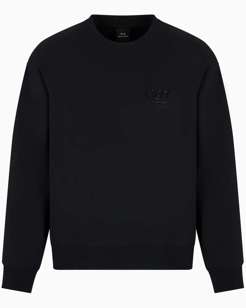 Armani Exchange Sweatshirt mit gummiertem Logo - Schwarz Schwarz