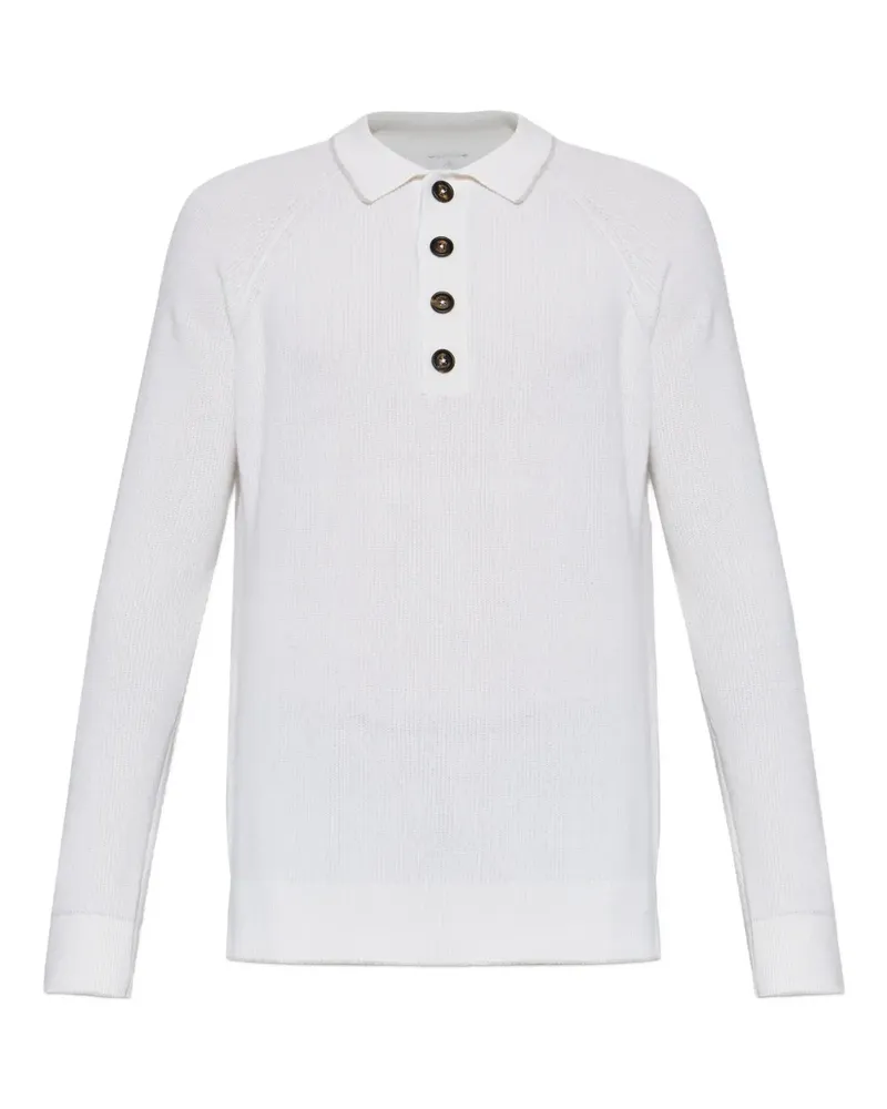 Eleventy long-sleeve polo shirt - Weiß Weiß