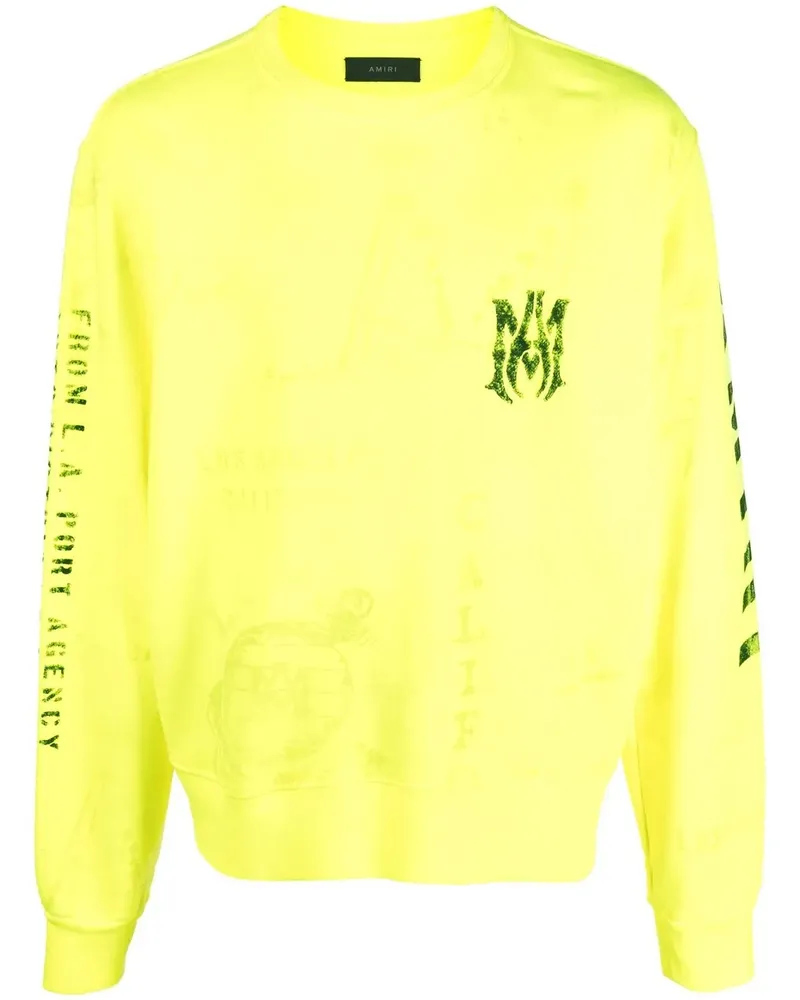 Amiri Sweatshirt mit rundem Ausschnitt - Gelb Gelb