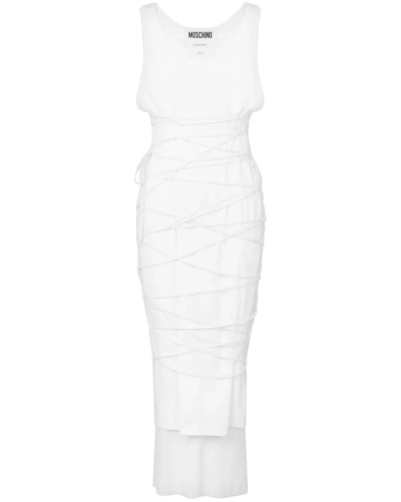 Moschino Midikleid mit Schleifenverschluss - Weiß Weiß