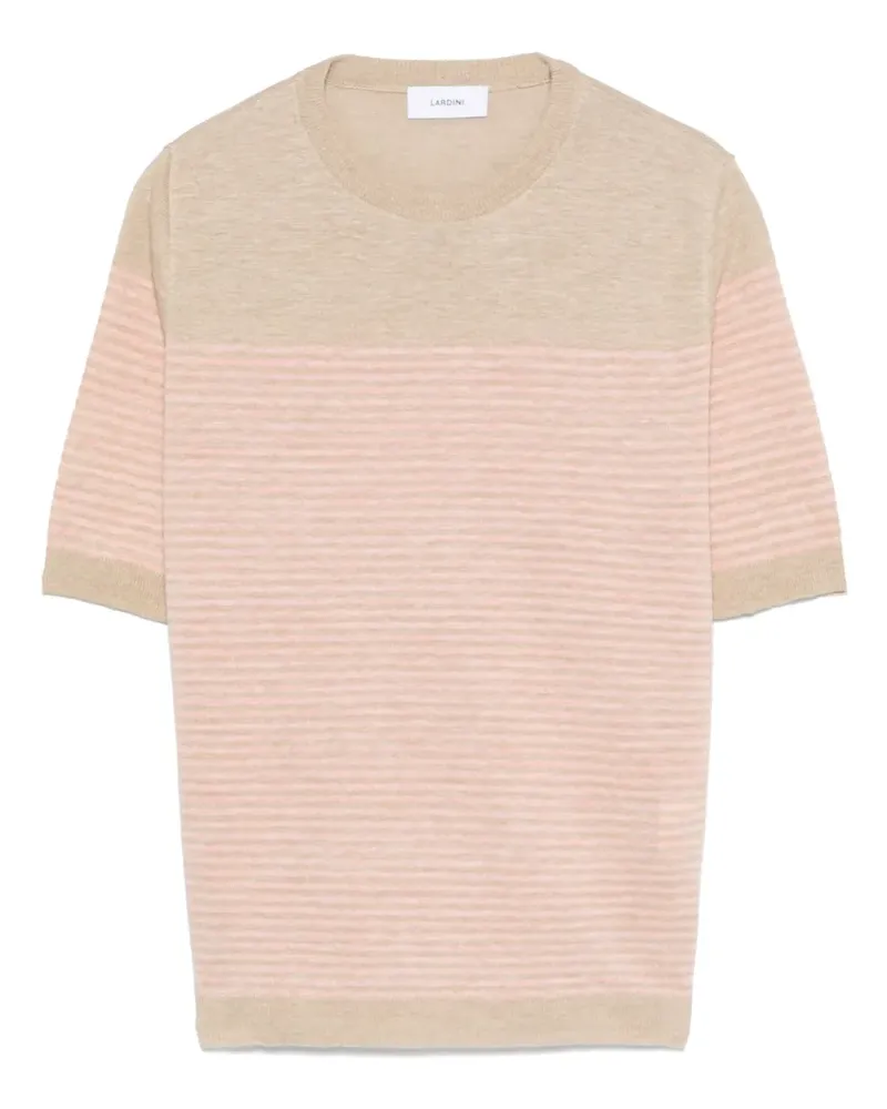 LARDINI Gestreiftes T-Shirt - Nude Nude