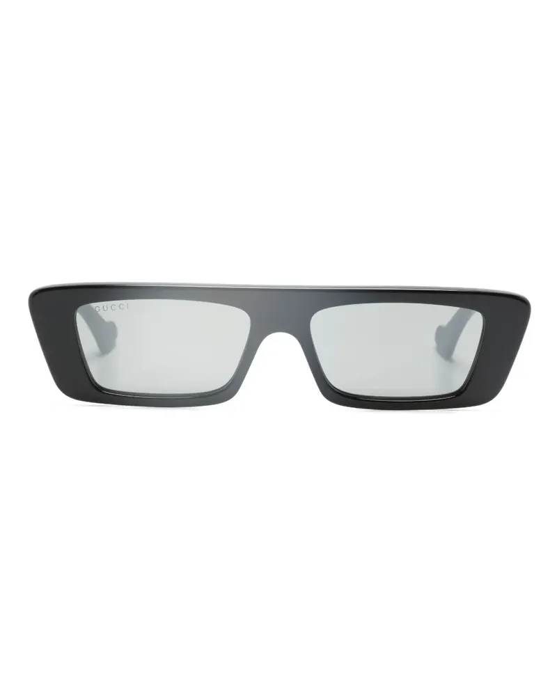 Gucci Sonnenbrille mit eckigem Gestell - Schwarz Schwarz