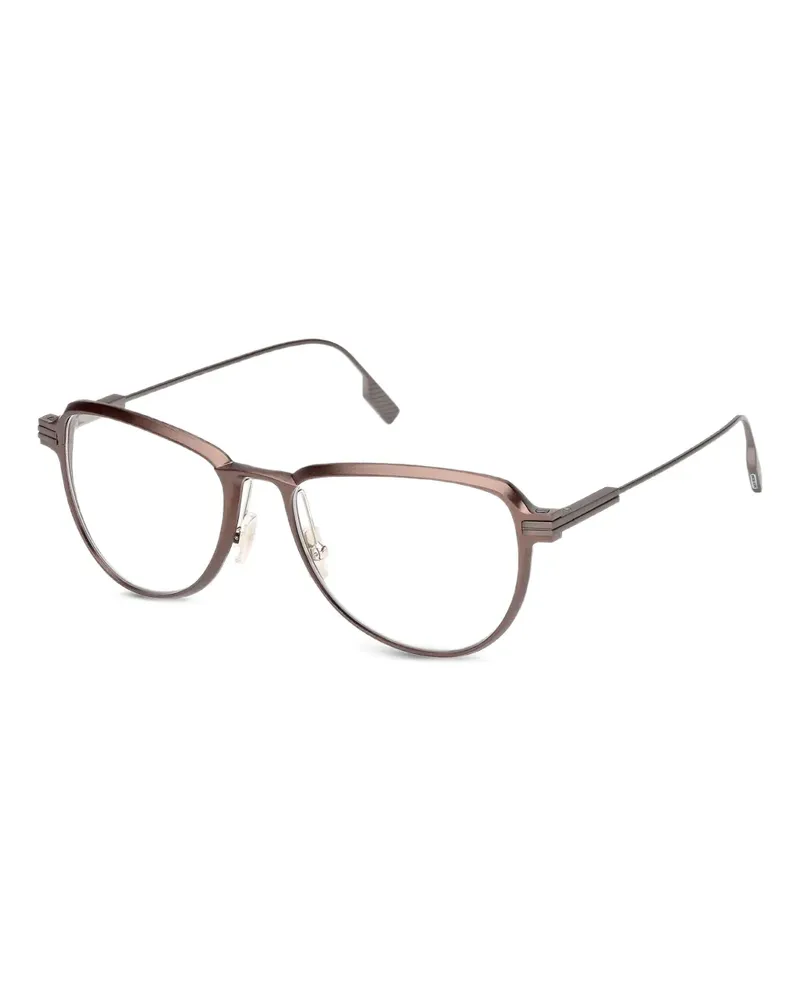 Ermenegildo Zegna Brille mit rundem Gestell - Braun Braun