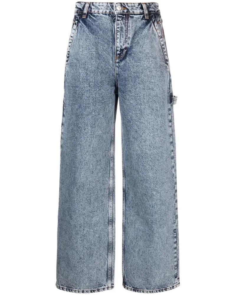 Moschino Hoch sitzende Straight-Leg-Jeans - Blau Blau