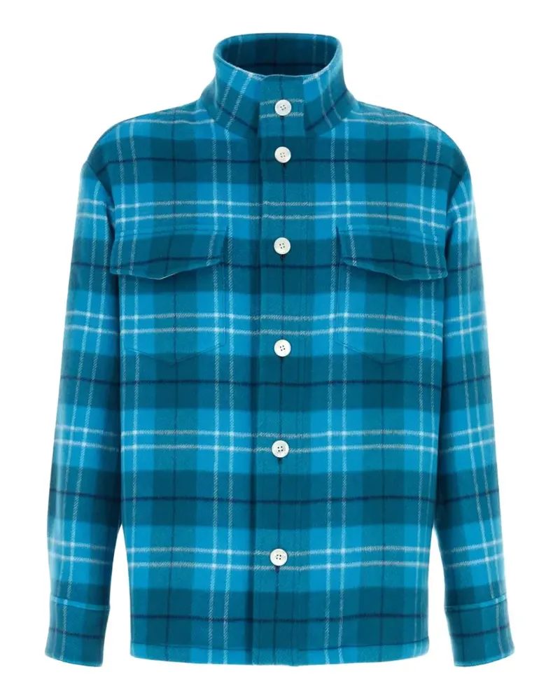 Umit Benan St. Moritz check cashmere jacket - Blau Blau