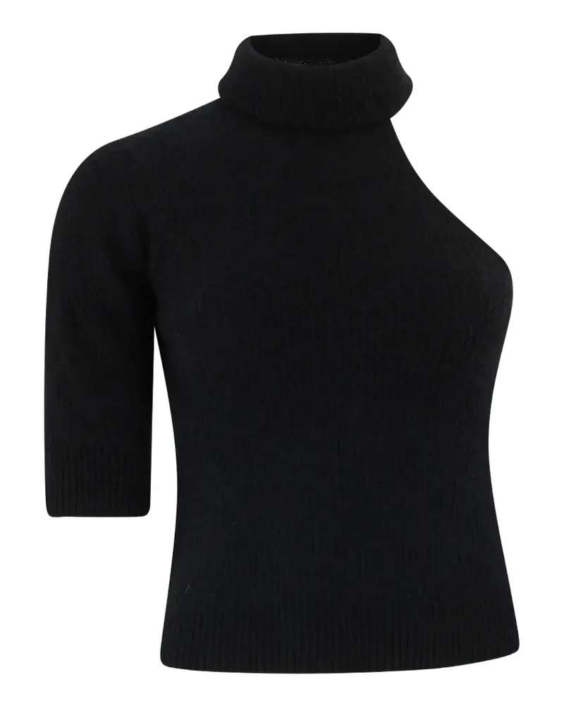 Roberto Collina one-shoulder roll-neck sweater - Schwarz Schwarz