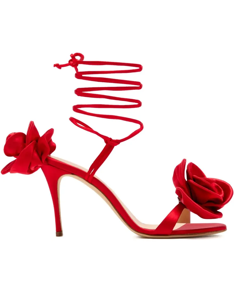 Magda Butrym Sandalen mit Rosendetail 105mm - Rot Rot