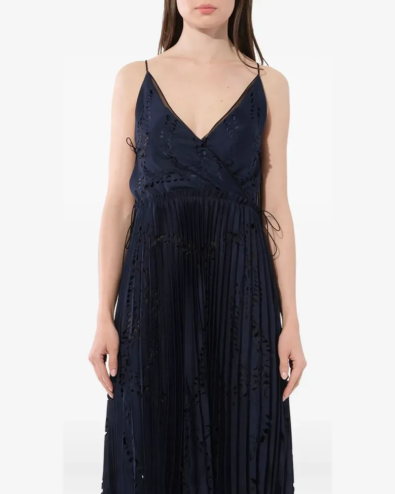 Emilio Pucci Plissiertes Seidenkleid - Blau Blau