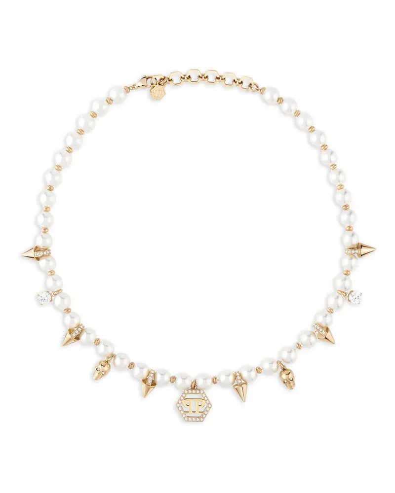 Philipp Plein Halskette mit Perlen - Gold Gold