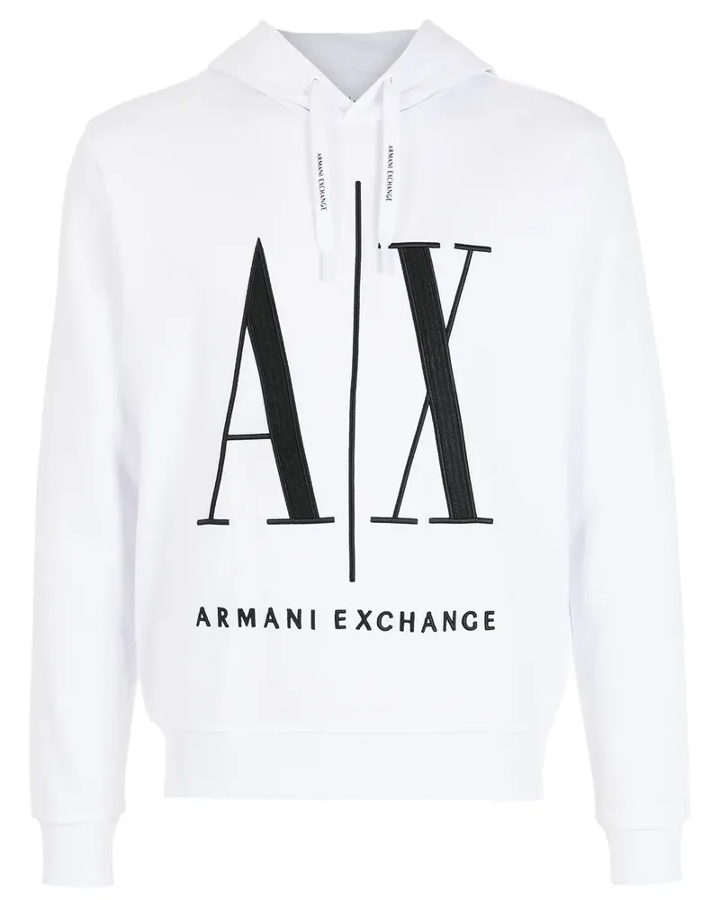 Armani Exchange Hoodie mit AX-Stickerei - Weiß Weiß