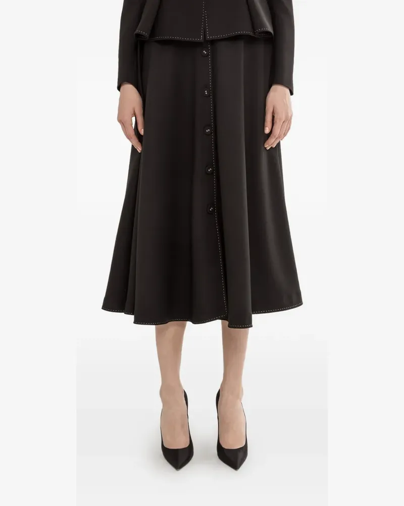 NISSA Midirock mit Knöpfen - Schwarz Schwarz