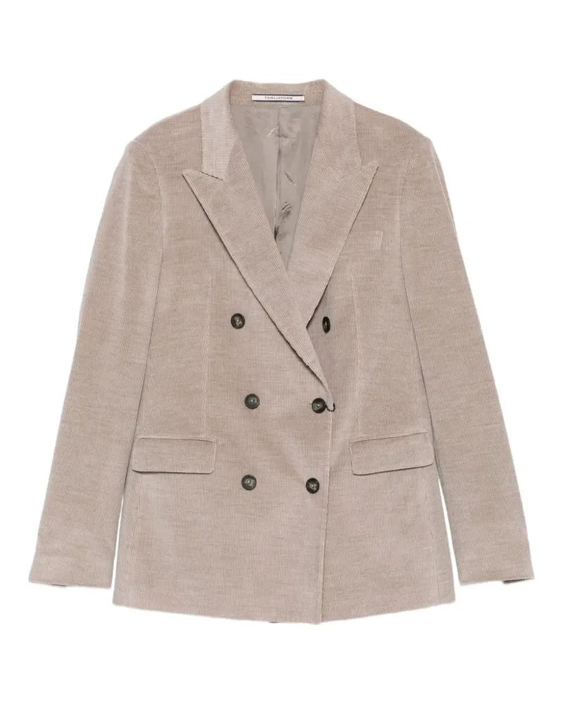 Tagliatore double-breasted corduroy blazer - Nude Nude