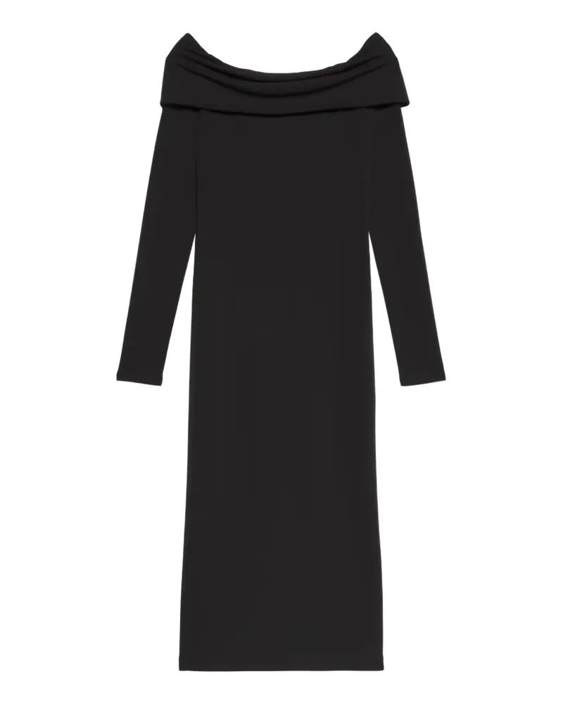 Calvin Klein off-shoulder long-sleeved midi dress - Schwarz Schwarz