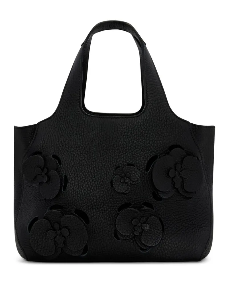 Oscar de la Renta The Laser-Cut Mini Tote Bag aus Topas - Schwarz Schwarz