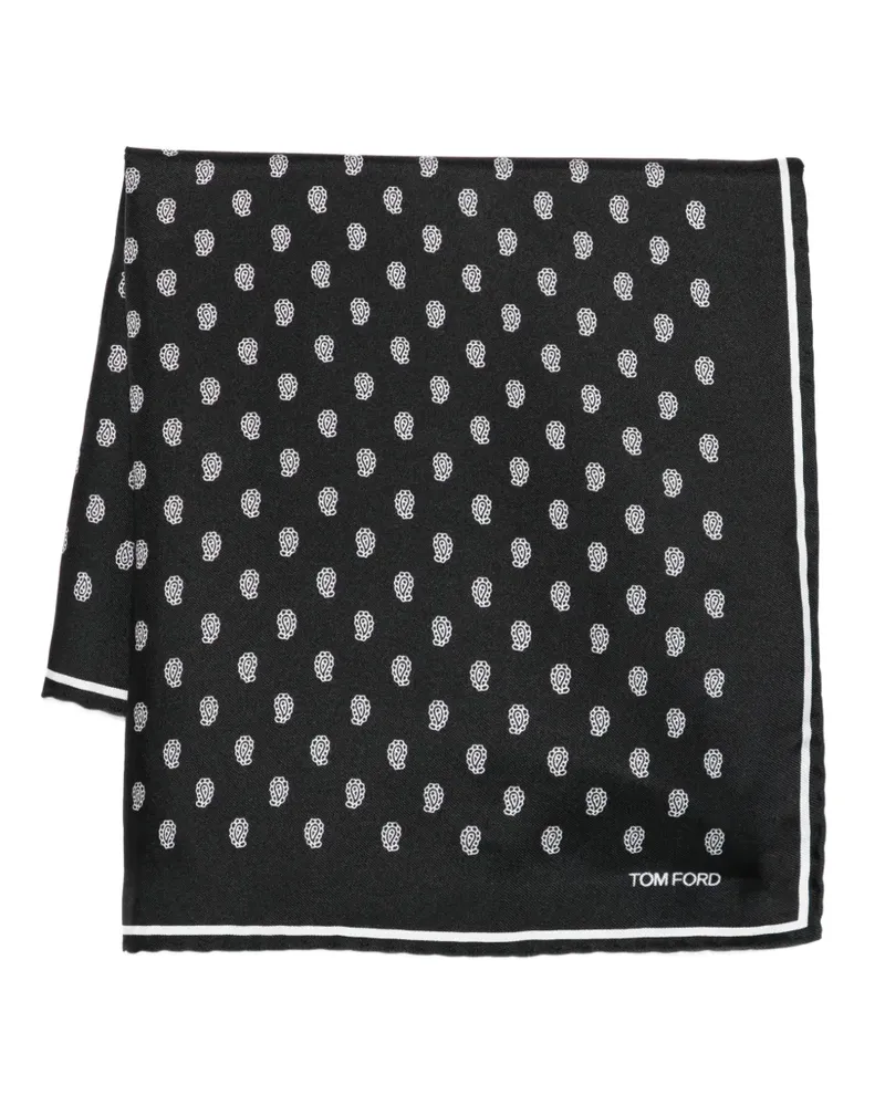 Tom Ford Gemustertes Einstecktuch - Schwarz Schwarz