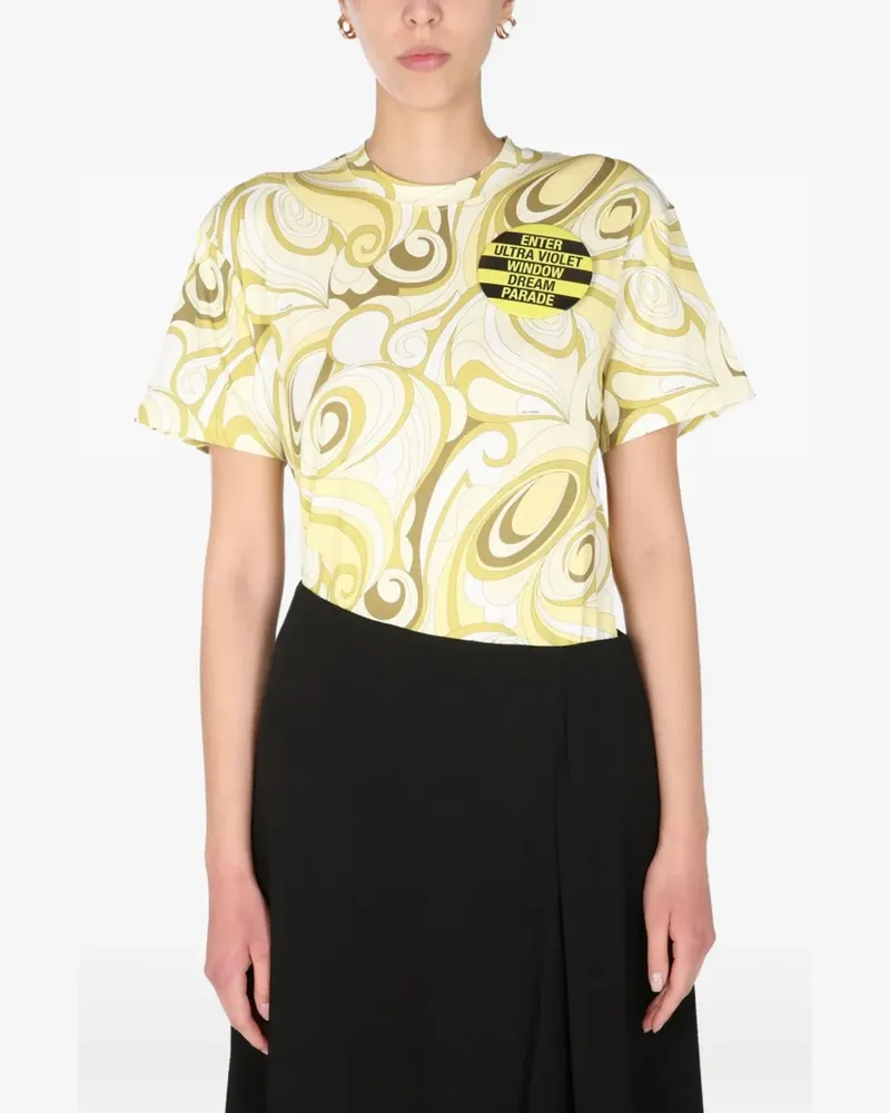 Raf Simons patterned crew neck T-shirt - Gelb Gelb