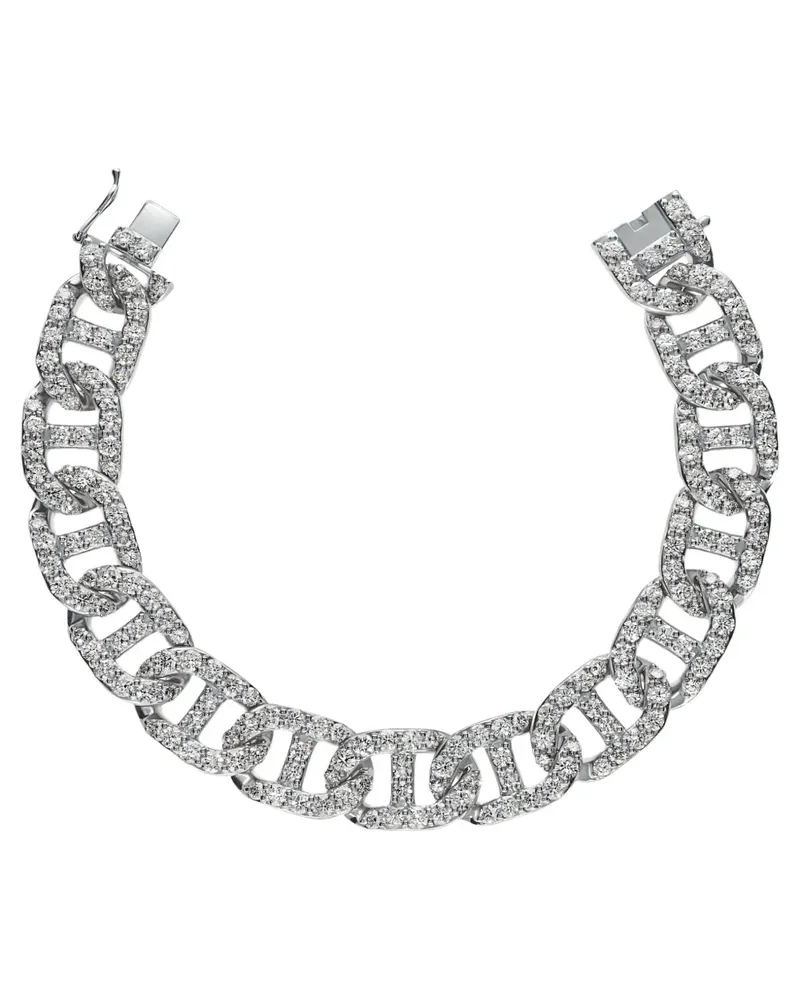 LEO PIZZO 18kt Weißgoldarmband mit Diamanten - Silber Silber