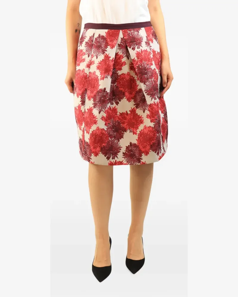 Max Mara Minirock mit Jacquard-Blumenmuster - Nude Nude