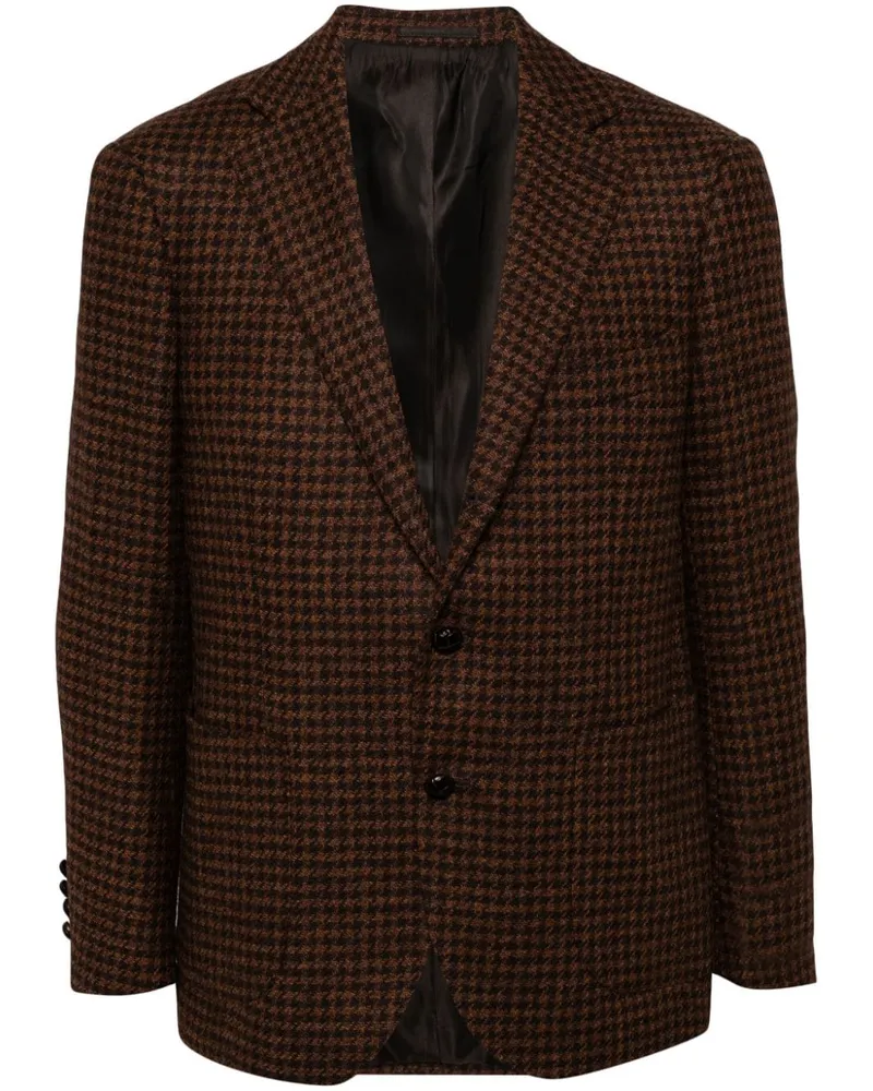 ManOnTheBoon Jacke mit Hahnentrittmuster - Braun Braun