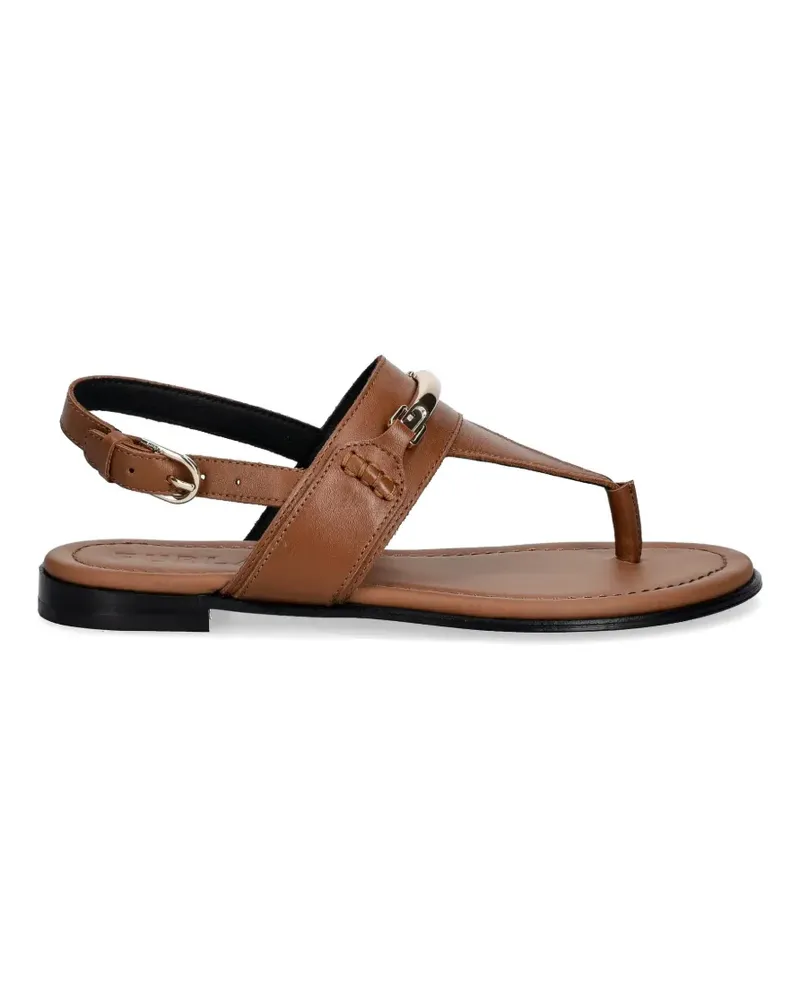 Furla logo-plaque buckled sandals - Braun Braun