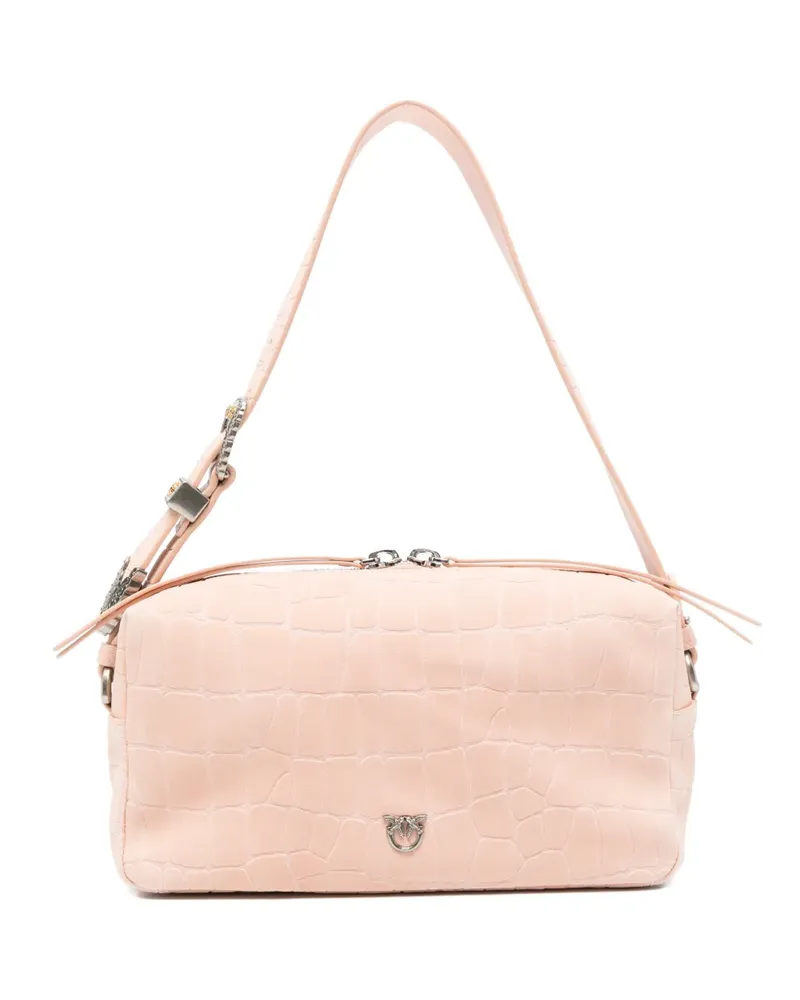 Pinko crocodile-effect shloulder bag - Rosa Rosa